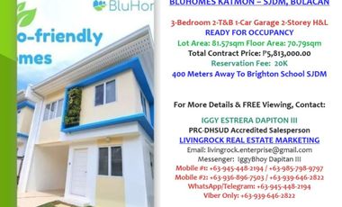 3BEST LOT LOCATION RFO U3-8 MODEL B CONER VERY NEAR TO THE 2ND GATE SOLAR-POWERED BLUHOMES KATMON-SJDM – ONLY 20K TO RESERVE