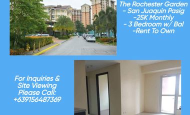 3 Bedroom Condo in Pasig Near NAIA and Mckinley a slow as 25K. Monthly