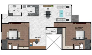 En renta departamento en Las Americas, Naucalpan de Juárez, Estado de México 24-3042MCE