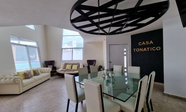Renta CASA TONATICO por noche con alberca y jacuzzi climatizados muy bien ubicada y para excelente fin de semana en TONATICO EDOMEX