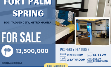 Clean Title Corner unit with Two  Bedroom  can be office space for SALE in Fort Palm Spring in BGC