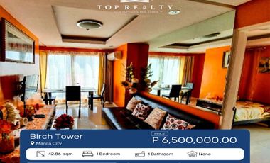 Condominium for Sale in Manila City, Fully-Furnished 1 Bedroom Condo Unit in Birch Tower, Near Robinsons Place Manila