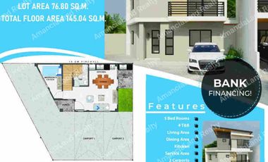 For Sale 3-Storey Single Detached with 6-Bedrooms 3-Carport in Breyonna Homes Minglanilla Cebu