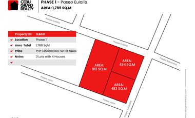 1789 SqM Prime 3 Lots with 3 Houses for Sale in Maria Luisa Park Phase 1