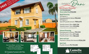 House and Lot For Sale in General Trias Cavite - Camella General Trias
