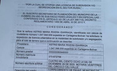 LOTES EN PAVAS LA CUMBRE