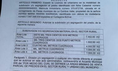 LOTES EN PAVAS LA CUMBRE