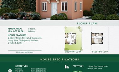 LIMITED INVENTORY ONLY - CONSTRUCTION ON-GOING 2-BEDROOM 2T&B 2-STOREY BELLA SINGLE FIREWALL IN CAMELLA GENTRI