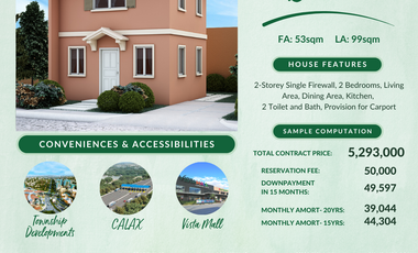 LIMITED INVENTORY ONLY - CONSTRUCTION ON-GOING 2-BEDROOM 2T&B 2-STOREY BELLA SINGLE FIREWALL IN CAMELLA GENTRI