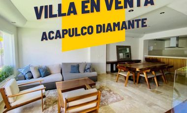 Villa en venta con alberca y palapa en la exclusiva zona Diamante de Acapulco