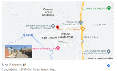REMATE BANCARIO ADJUDICADO UBICADO EN LA CALLE DE  CALLE 5 DE FEBRERO  16 CUAUHTEMOC TLAHUELILPAN HIDALGO