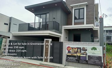 House and Lot for Sale in Pasig City Greenwoods Executive