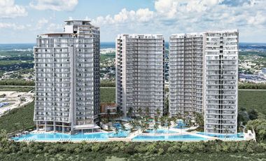 Departamento con jardín, alberca, Gimnasio, pre-construcción, Boulevard Colosio venta, Cancun.