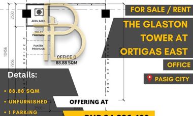 For Sale / Rent Office Space In The Glaston Tower At Ortigas East, Pasig City