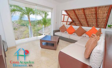 Casa en renta vacacional para 16 personas con alberca, vista al mar