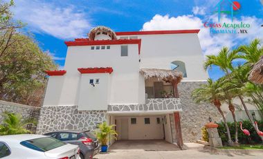 Casa en renta vacacional para 16 personas con alberca, vista al mar