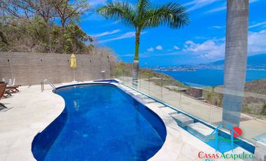 Casa en renta vacacional para 16 personas con alberca, vista al mar