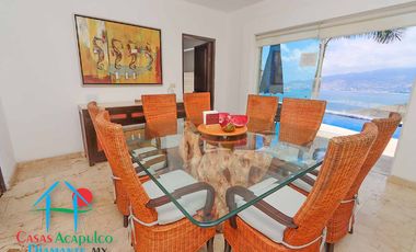 Casa en renta vacacional para 16 personas con alberca, vista al mar
