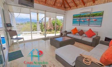 Casa en renta vacacional para 16 personas con alberca, vista al mar