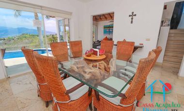 Casa en renta vacacional para 16 personas con alberca, vista al mar