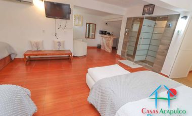 Casa en renta vacacional para 16 personas con alberca, vista al mar