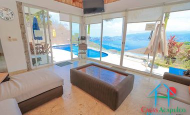 Casa en renta vacacional para 16 personas con alberca, vista al mar
