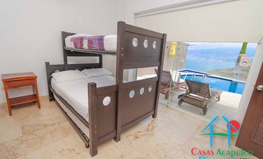 Casa en renta vacacional para 16 personas con alberca, vista al mar