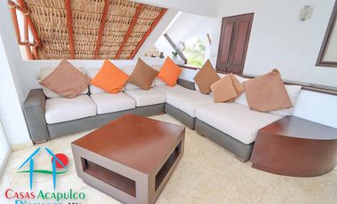 Casa en renta vacacional para 16 personas con alberca, vista al mar
