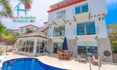 Casa en renta vacacional para 16 personas con alberca, vista al mar