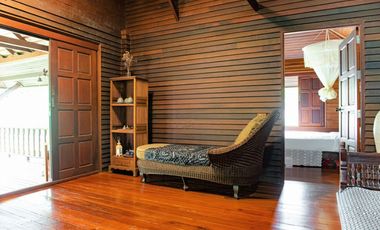 Unique Thai style, Beach front 2-bedroom house with island view for rent in Khaothong, Krabi