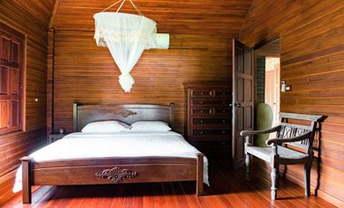 Unique Thai style, Beach front 2-bedroom house with island view for rent in Khaothong, Krabi
