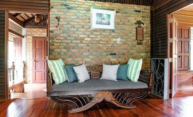 Unique Thai style, Beach front 2-bedroom house with island view for rent in Khaothong, Krabi
