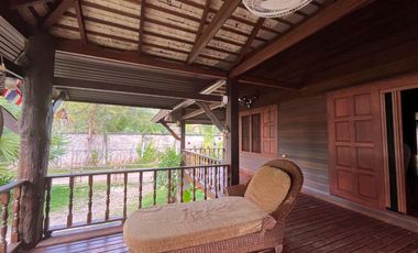Unique Thai style, Beach front 2-bedroom house with island view for rent in Khaothong, Krabi
