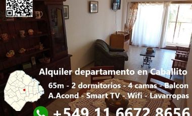 CABALLITO - Parque Rivadavia Alquiler  departamento 3 ambientes de 65 metros c/balcon AMOBLADO hasta 4 personas
