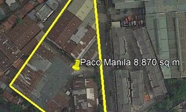 PACO MANILA INDUSTRIAL RESIDENTIAL LOT @ 8,870 SQ.M WITH WAREHOUSE IMPROVEMENT