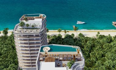 Departamento de 3 habitaciones y 3 baños Frente al mar con amenidades de lujo en Costa Mujeres Cancun