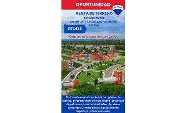 ID  1057379 Venta de Terreno de 192 m² en Urbanización Las Palmeras - Gmartinez