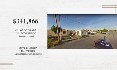 Casa en Venta en Remate, Villas de Oradel Nuevo Laredo Tamaulipas