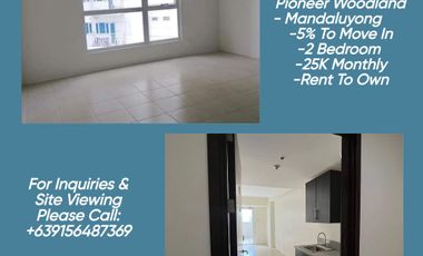 For Sale: Pioneer Woodland Rent to Own Condo in Mandaluyong Rent to Own as low as 25K Monthly