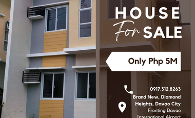 Brandnew 3-Bedrooms House for Sale in Diamond Heights Buhangin Davao City, 2 Storey