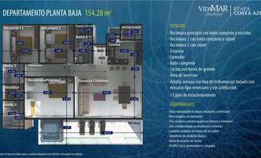 Vidamar Residencial Costa Azul departamento 3 recámaras club de playa