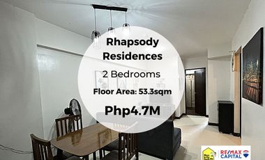 FOR SALE: 2 Bedrooms Unit 53.3sqm Rhapsody Residences Muntinlupa City