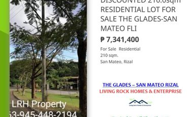 FOR SALE WEALTH OF SPACE PRIVACY CONVENIENCES RESERVE 210.0sqm RESIDENTIAL LOT THE GLADES AT THE TIMBERLAND HEIGHTS-SAN MATEO by FILINVEST-PRESTIGE