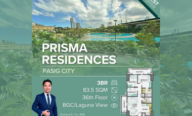 Prisma Residences 3BR Three Bedroom with Parking Near BGC and Ortigas FOR SALE C100