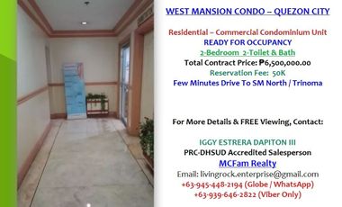 READY FOR OCCUPANCY DISCOUNTED 76.0sqm 2-BEDROOM RESIDENTIAL-COMMERCIAL CONDOMINIUM UNIT FOR SALE