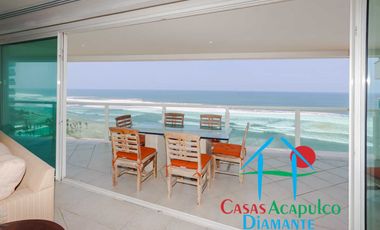 Departamento de playa en oportunidad por Otis. Terraza con jacuzzi y vista frontal al mar