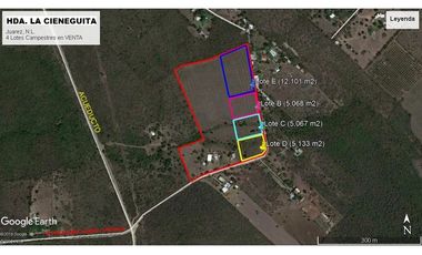 VENTA 4 Lotes Campestres en La CIENEGUITA a 800 m Carr. Juarez-Santiago, Tranqui