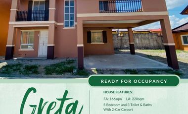 👉🍁🎄FOR SALE:READY FOR MOVING-IN 220sqm 5-BEDROOM w/1-LOT EXTRA GRETA IN CAMELLA TANZA SAVED UP TO 1.9M🎄🍁👈