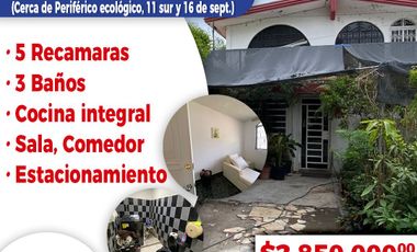 Se vende bonita casa en Col. Coatepec cerca de Periférico Ecológico, 11sur, 3 sur, 16 de septiembre, hospital general