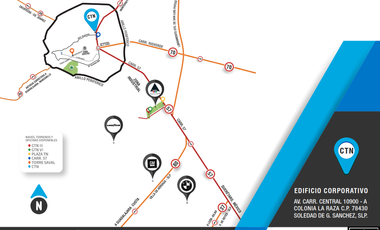EDIFICIO Corporativo en VENTA, Crretera 57 (SLP-Mty) Terreno, 2,824m2, 720m2 de oficinas, Almacenes1175m2 almacenes, $40M
